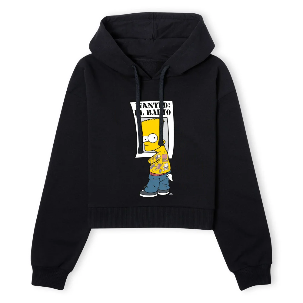 The Simpsons Wanted El Barto Women's Cropped Hoodie - Black - XS - Schwarz Bild 1