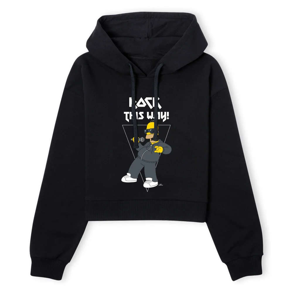 The Simpsons Rock This Way Women's Cropped Hoodie - Black - XS - Schwarz Bild 1