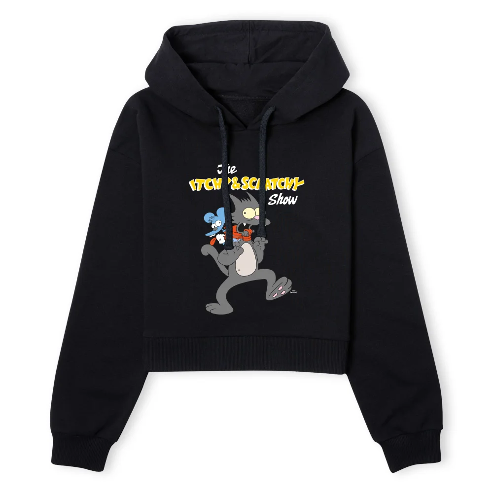 The Simpsons Itchy And Scratchy Strangle Women's Cropped Hoodie - Black - XS - Schwarz Bild 1