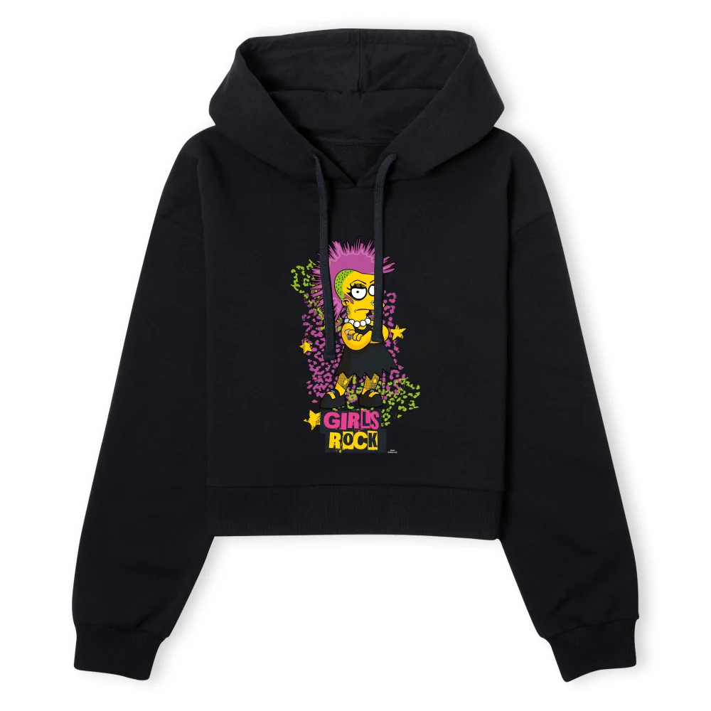 The Simpsons Lisa Girls Rock Women's Cropped Hoodie - Black - XS - Schwarz Bild 1
