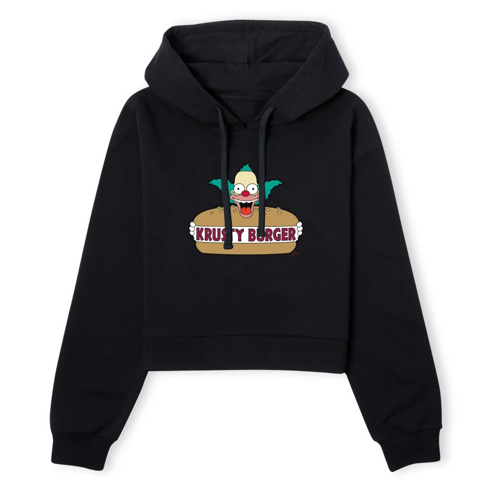 The Simpsons Krusty Burger Logo Women's Cropped Hoodie - Black - XS - Schwarz Bild 1