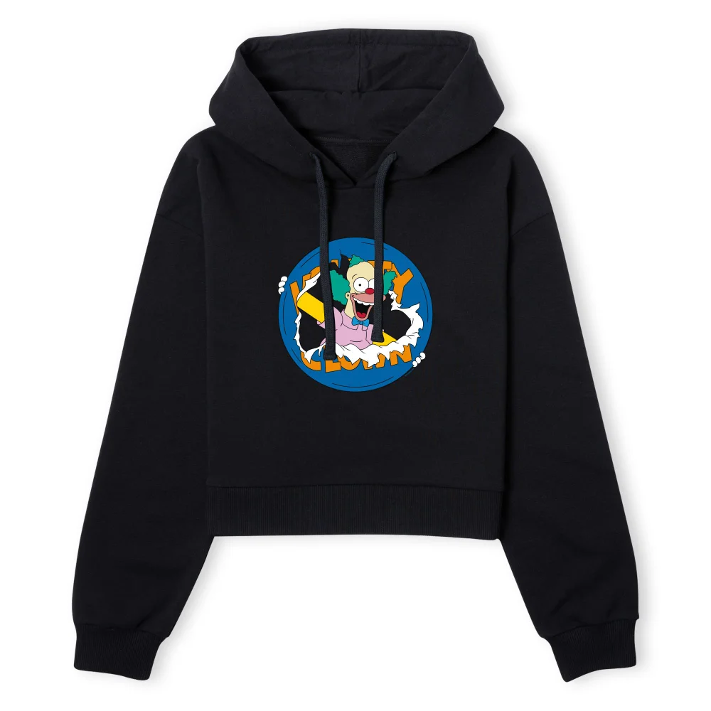 The Simpsons Krusty Ripped Circle Women's Cropped Hoodie - Black - XS - Schwarz Bild 1