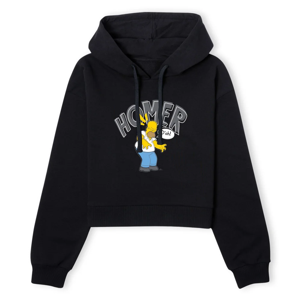 The Simpsons Homer D'Oh Women's Cropped Hoodie - Black - XS - Schwarz Bild 1