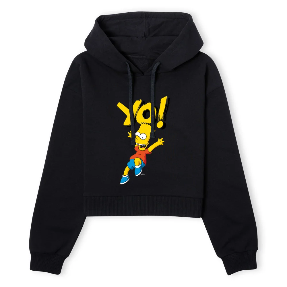 The Simpsons Yo! Bart Women's Cropped Hoodie - Black - XS - Schwarz Bild 1