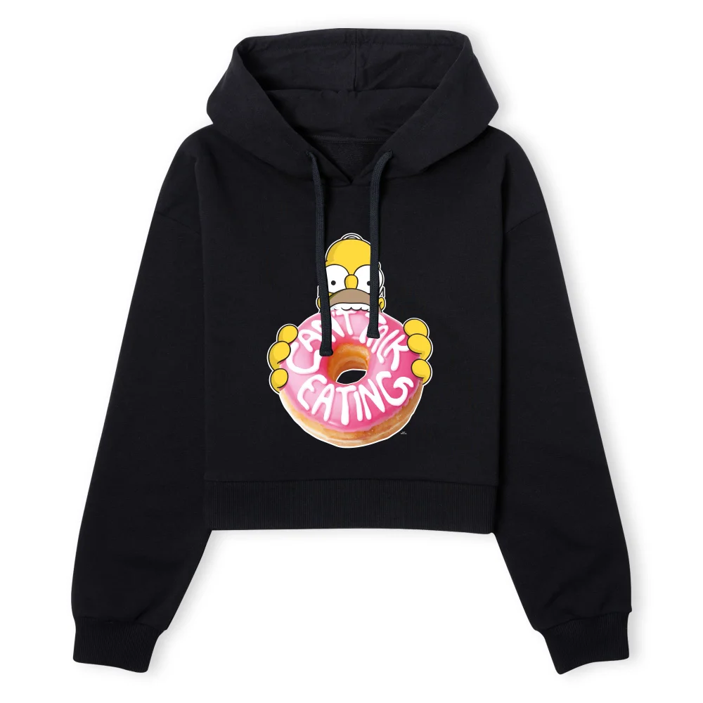 The Simpsons Homer Can't Talk Women's Cropped Hoodie - Black - XS - Schwarz Bild 1