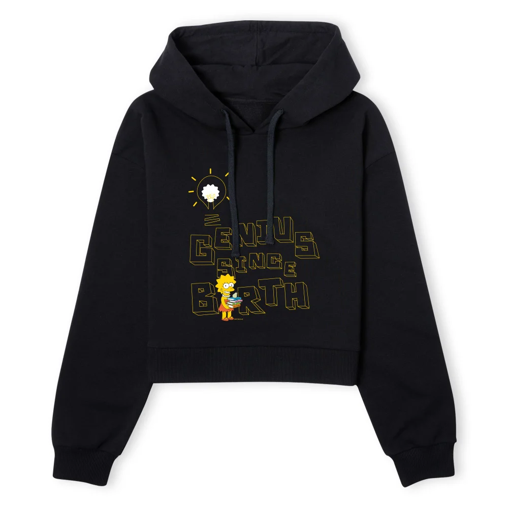 The Simpsons Genius Since Birth Women's Cropped Hoodie - Black - XS - Schwarz Bild 1