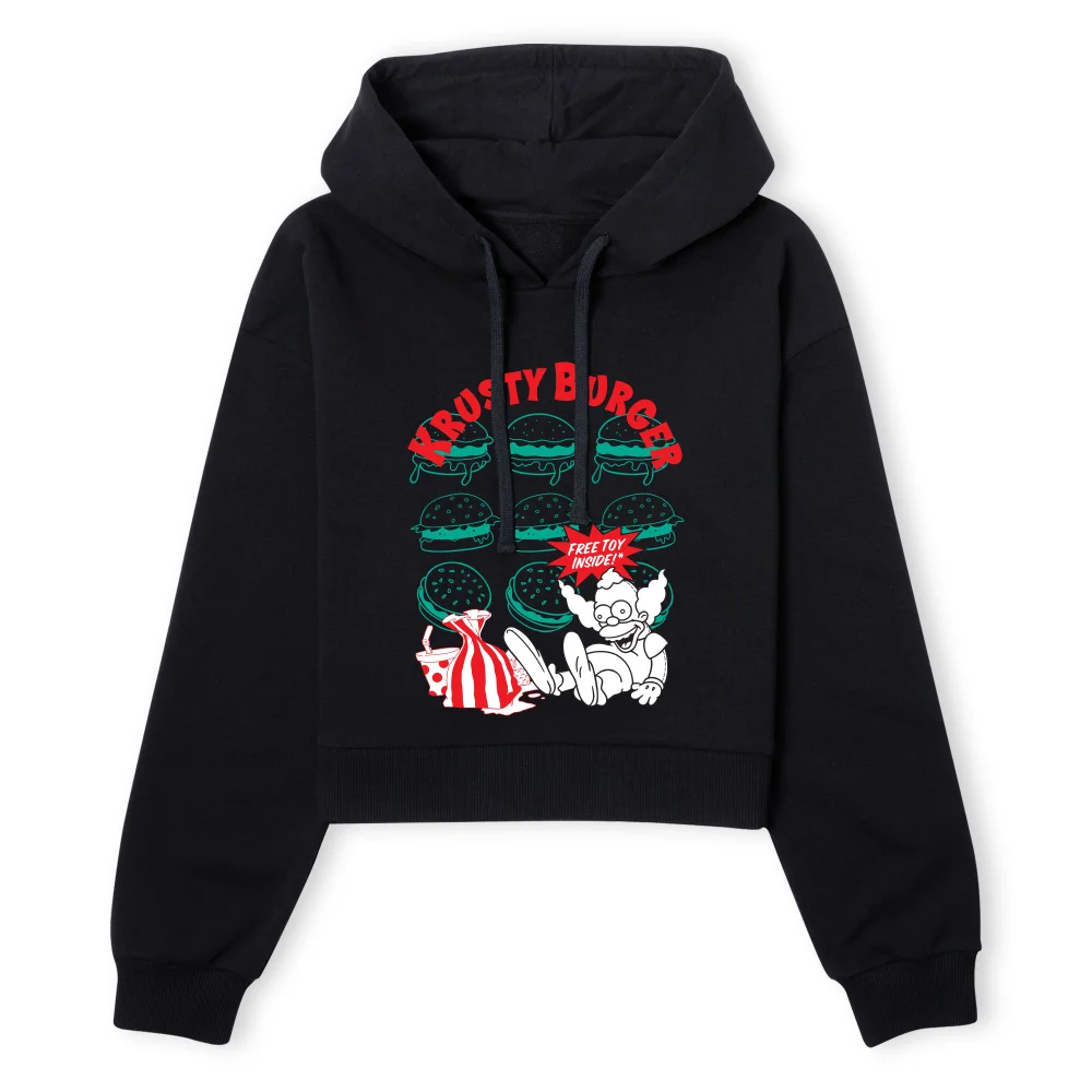 The Simpsons Krusty Burger Women's Cropped Hoodie - Black - XS - Schwarz Bild 1
