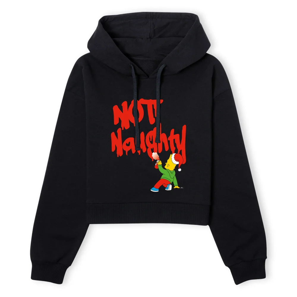 The Simpsons Bart Not Naughty Women's Cropped Hoodie - Black - XS - Schwarz Bild 1