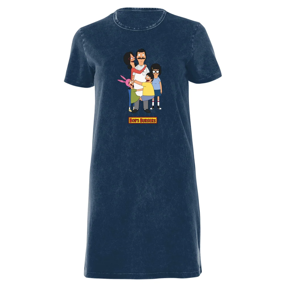 Bob's Burgers Family Women's T-Shirt Dress - Navy Acid Wash - XXL - Navy Acid Wash Bild 1