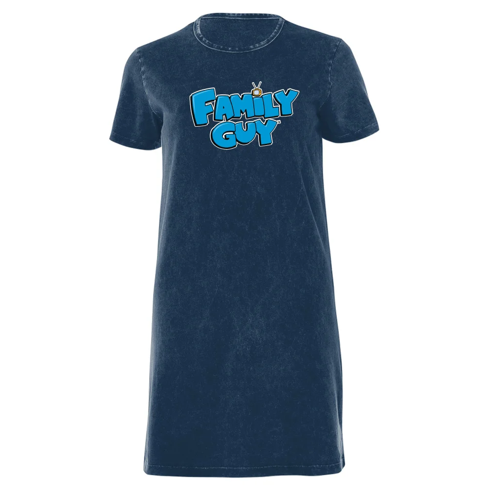 Family Guy Logo Women's T-Shirt Dress - Navy Acid Wash - XXL - Navy Acid Wash Bild 1