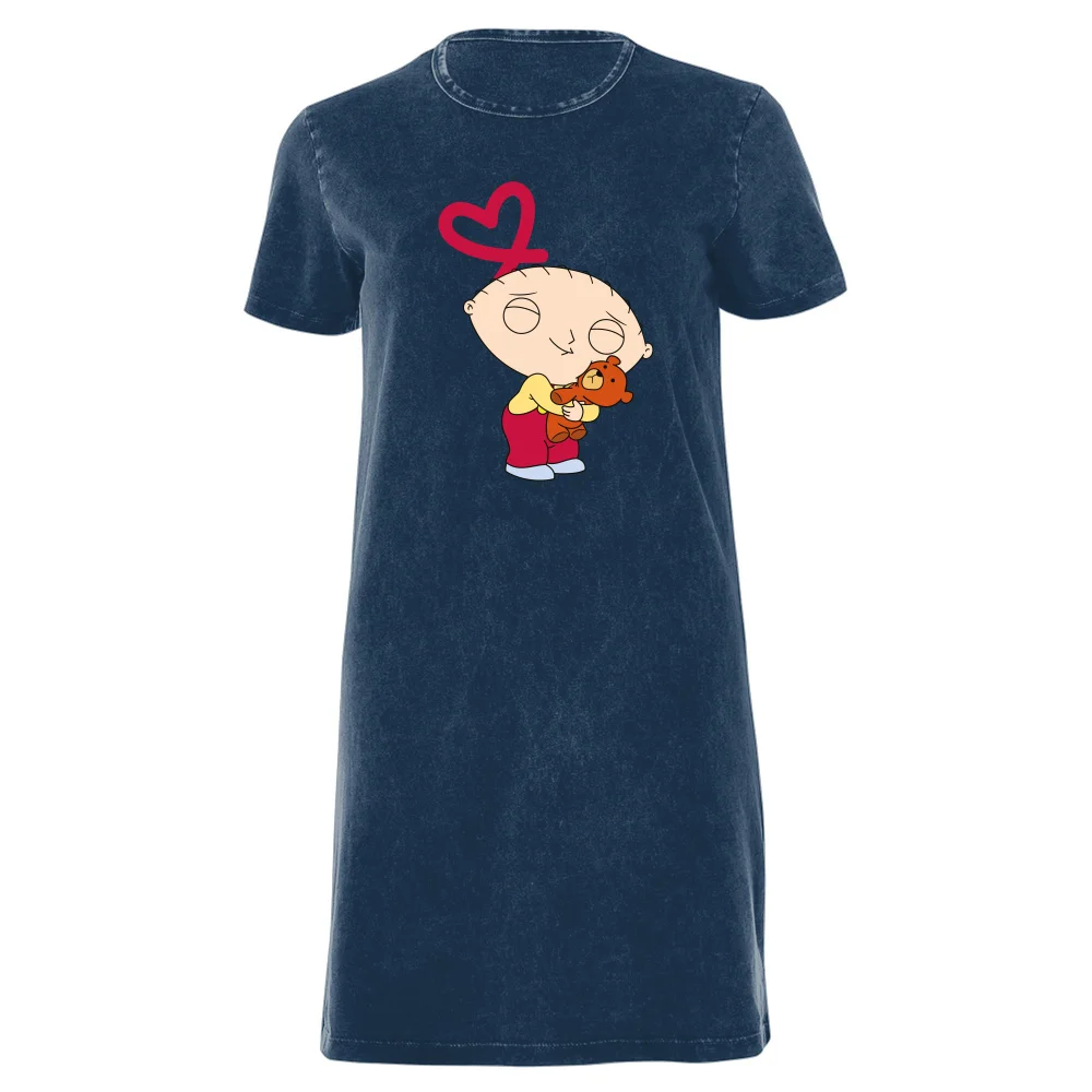 Family Guy Stewie Loves Bear Women's T-Shirt Dress - Navy Acid Wash - XXL - Navy Acid Wash Bild 1