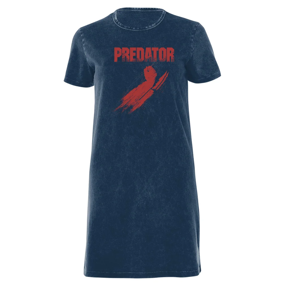 Predator Arm Blades Women's T-Shirt Dress - Navy Acid Wash - XXL - Navy Acid Wash Bild 1