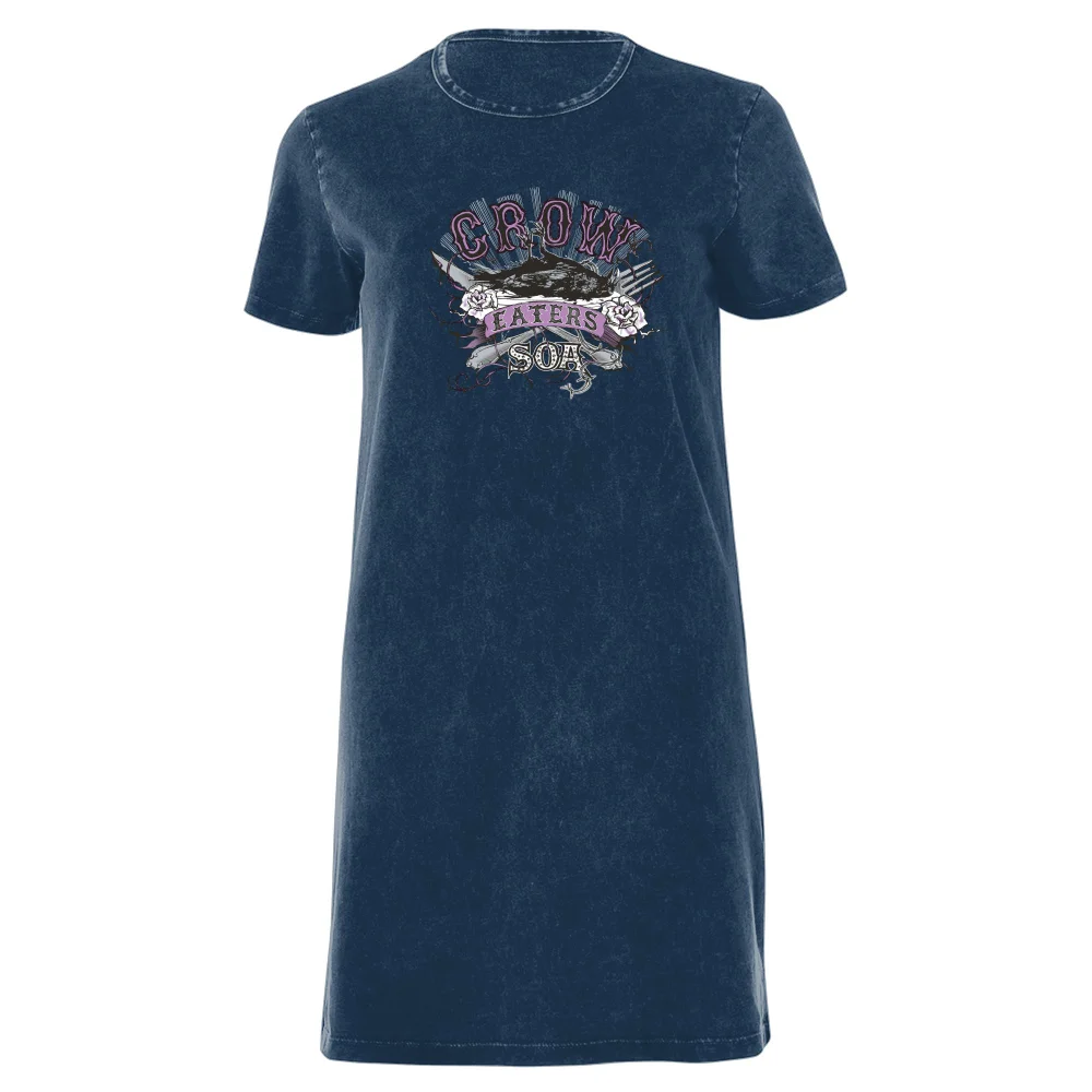 Sons of Anarchy Crow Eaters Women's T-Shirt Dress - Navy Acid Wash - XXL - Navy Acid Wash Bild 1