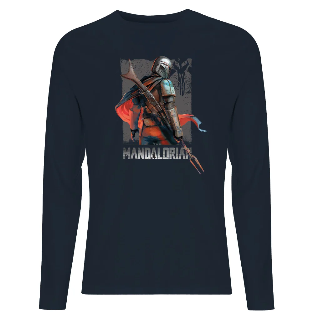 Star Wars The Mandalorian Colour Edit Men's Long Sleeve T-Shirt - Navy - S Bild 1