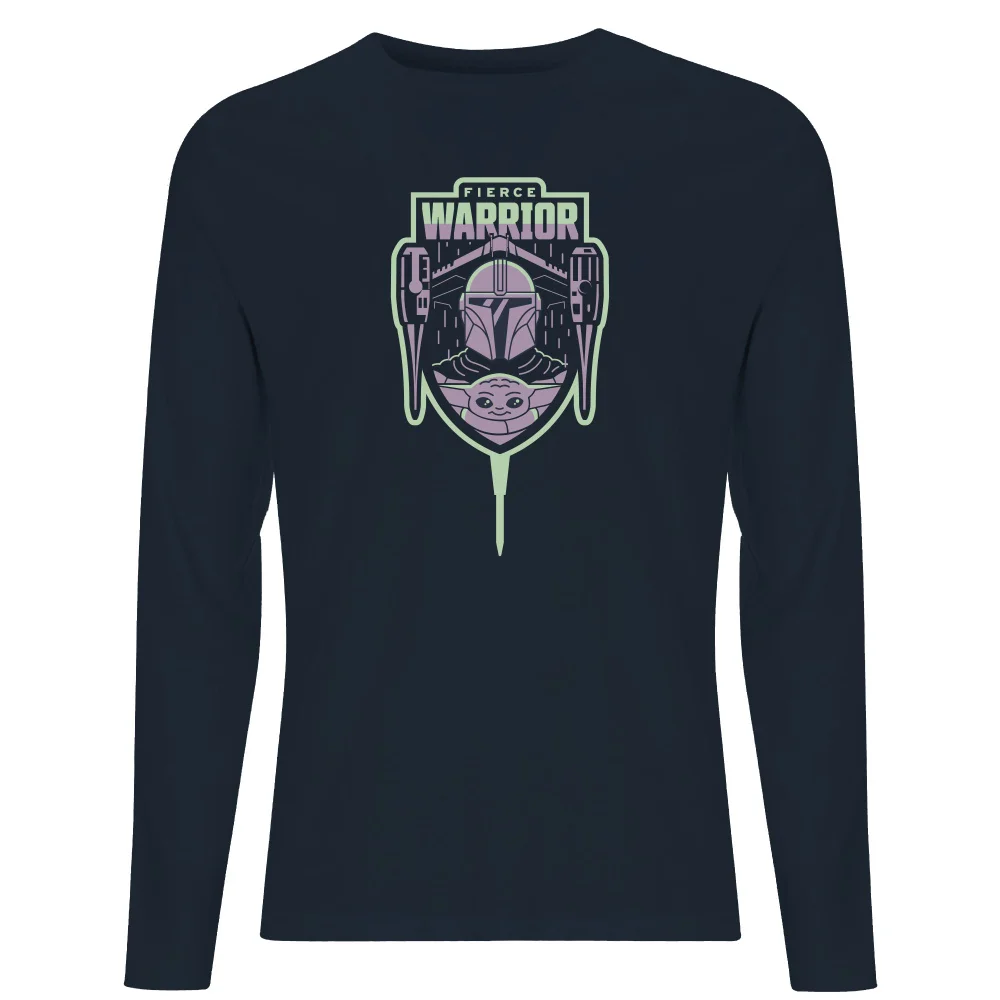 Star Wars The Mandalorian Fierce Warrior Men's Long Sleeve T-Shirt - Navy - S Bild 1