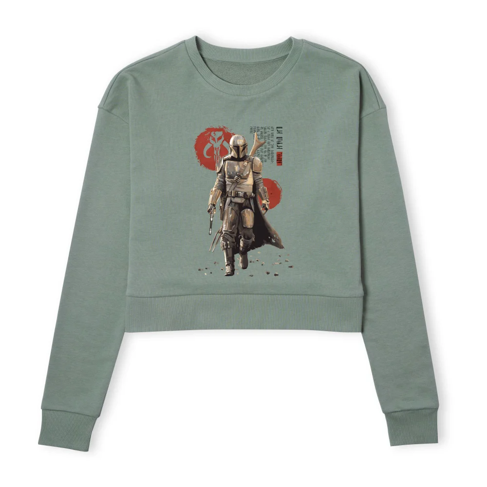 Star Wars The Mandalorian Mando'a Script Women's Cropped Sweatshirt - Khaki - XS Bild 1