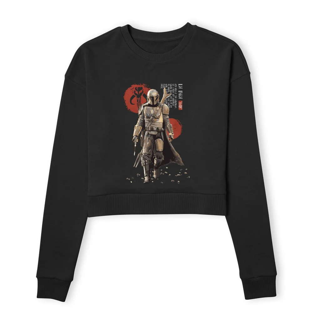 Star Wars The Mandalorian Mando'a Script Women's Cropped Sweatshirt - Black - XS Bild 1