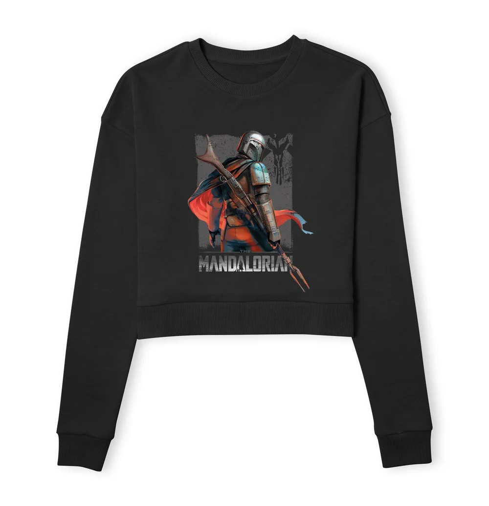Star Wars The Mandalorian Colour Edit Women's Cropped Sweatshirt - Black - XS Bild 1