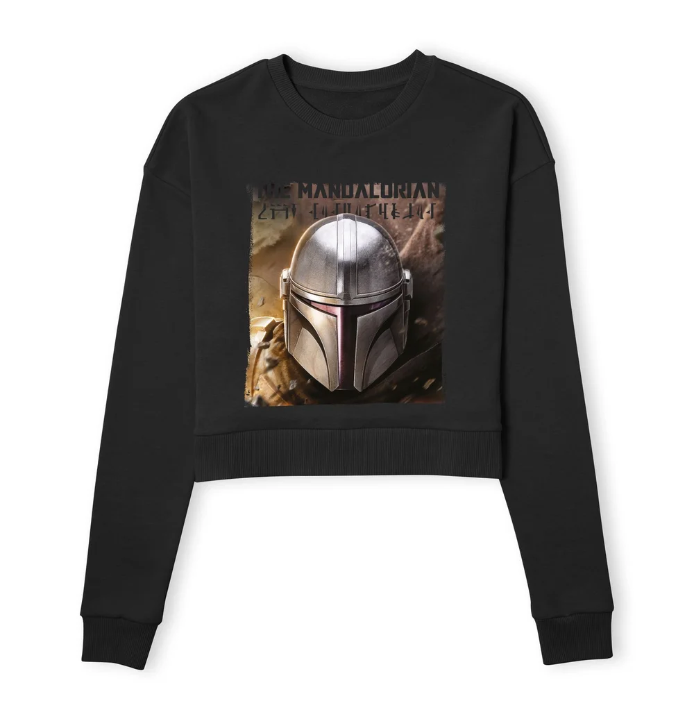 Star Wars The Mandalorian Focus Women's Cropped Sweatshirt - Black - XS Bild 1
