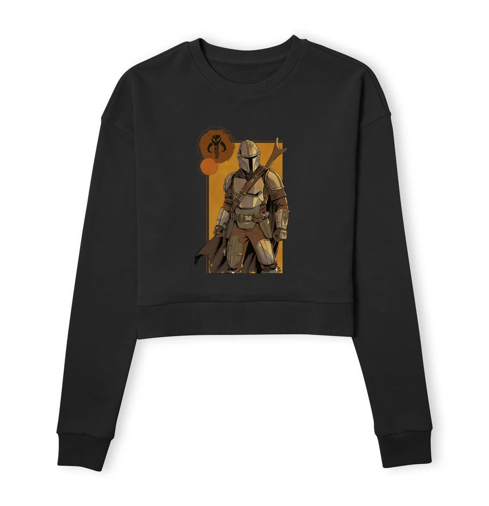 Star Wars The Mandalorian Composition Women's Cropped Sweatshirt - Black - XS Bild 1