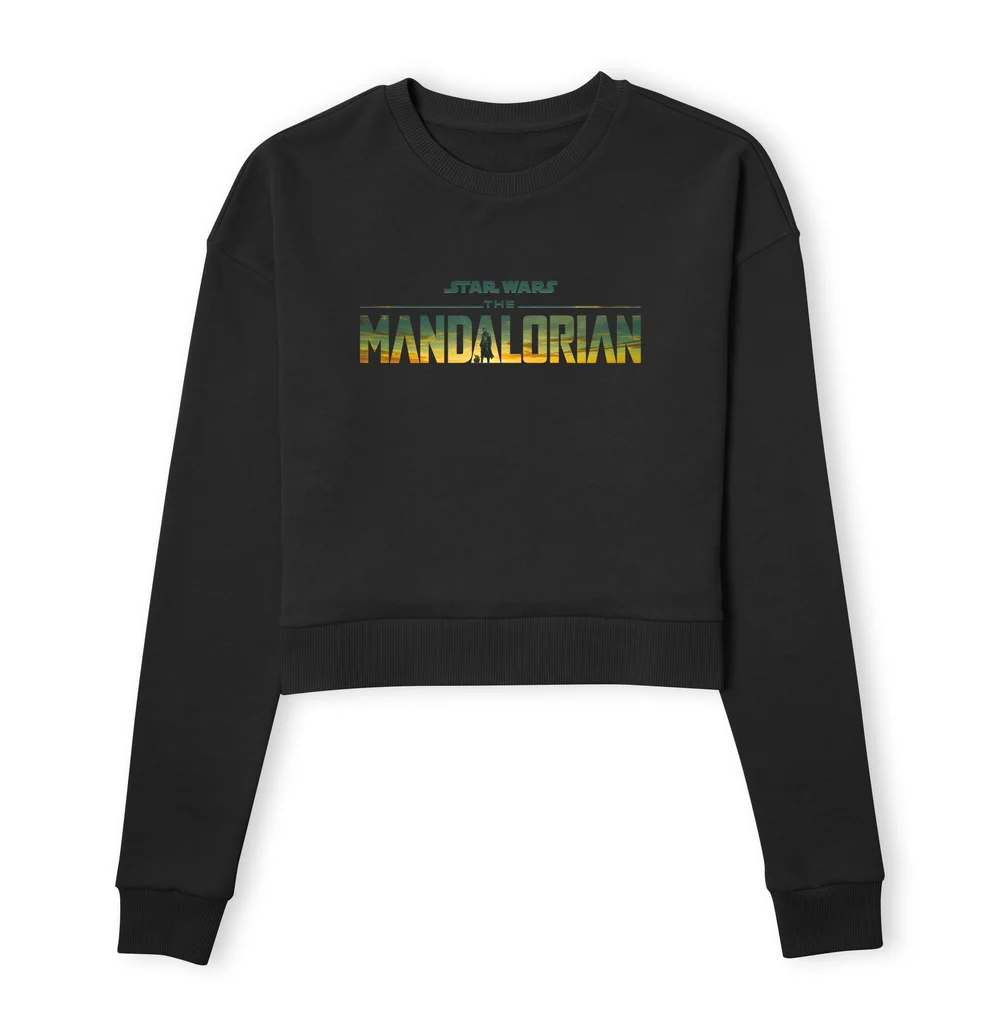 Star Wars The Mandalorian Sunset Logo Women's Cropped Sweatshirt - Black - XS Bild 1
