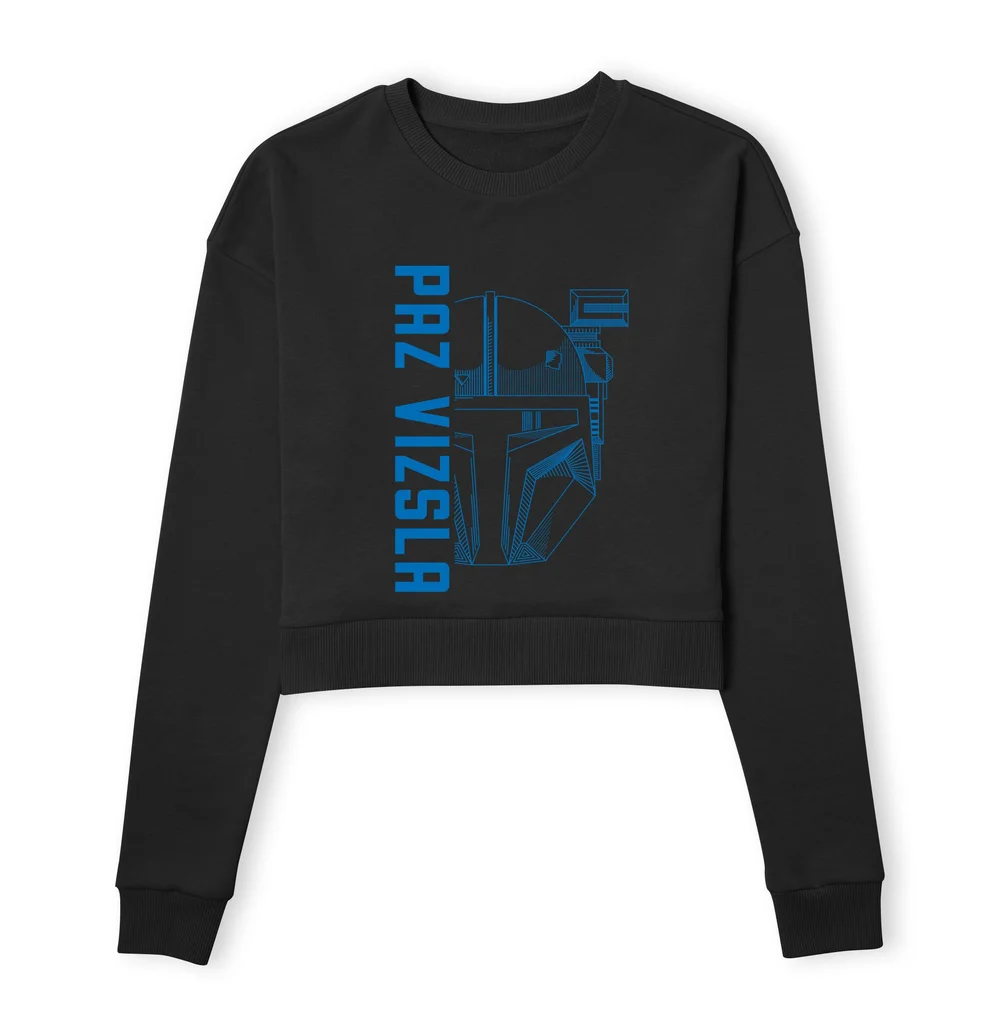 Star Wars The Mandalorian Paz Vizsla Women's Cropped Sweatshirt - Black - XS Bild 1