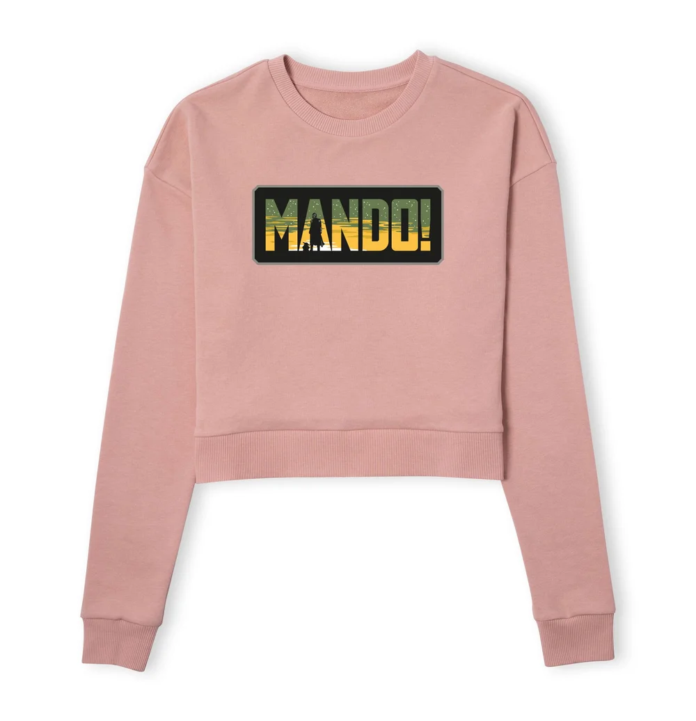Star Wars The Mandalorian Mando! Women's Cropped Sweatshirt - Dusty Pink - XS Bild 1