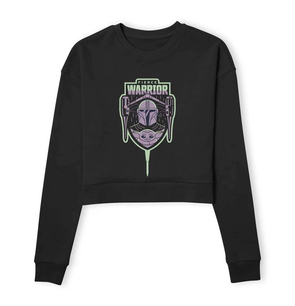 Star Wars The Mandalorian Fierce Warrior Women's Cropped Sweatshirt - Black - XS Bild 1