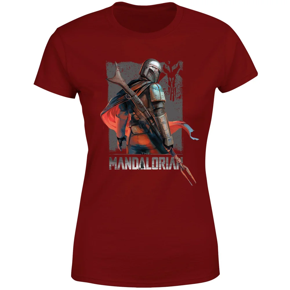 Star Wars The Mandalorian Colour Edit Women's T-Shirt - Burgundy - XS Bild 1