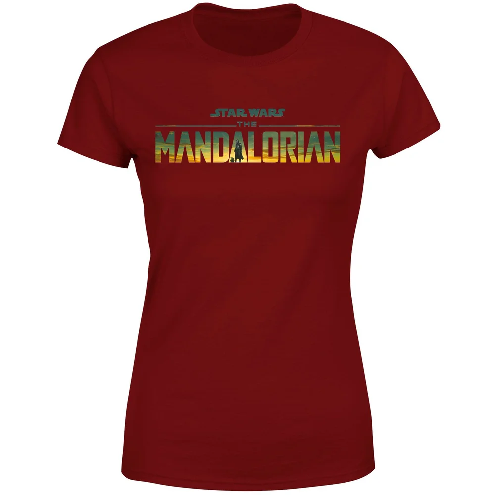 Star Wars The Mandalorian Sunset Logo Women's T-Shirt - Burgundy - XS Bild 1