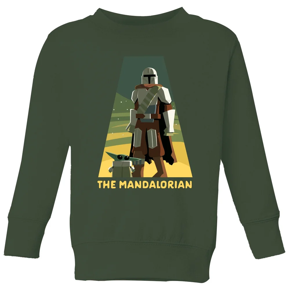 Star Wars The Mandalorian Artistic Pose Kids' Sweatshirt - Green - 3-4 Jahre Bild 1