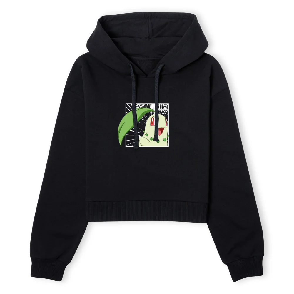 Pokemon Chikorita Women's Cropped Hoodie - Black - XS Bild 1