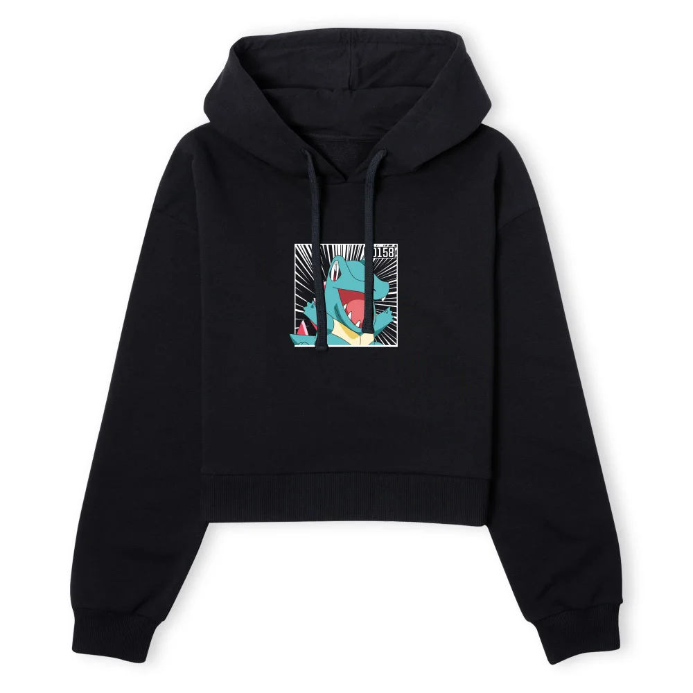 Pokemon Totodile Women's Cropped Hoodie - Black - XS Bild 1