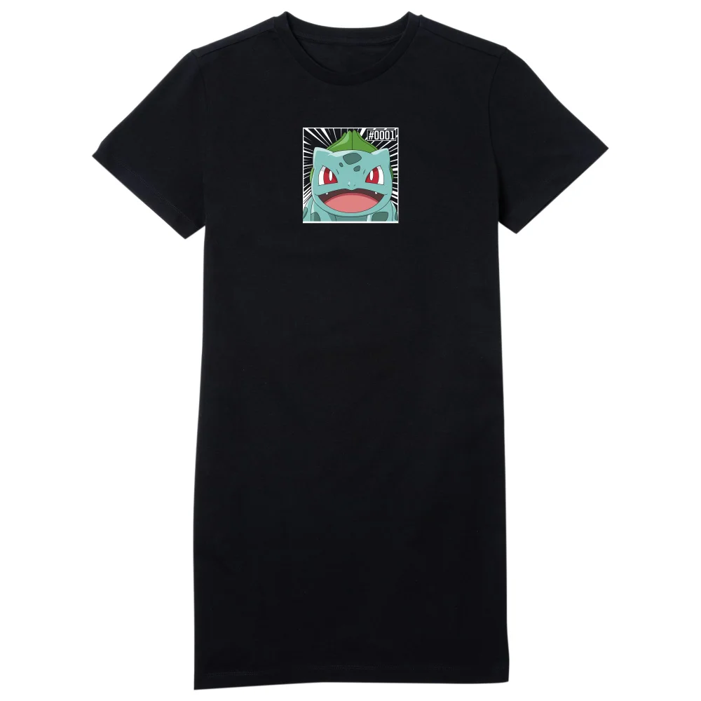 Pokémon Pokédex Bisasam #0001 Frauen T-Shirt Dress - Schwarz - L Bild 1