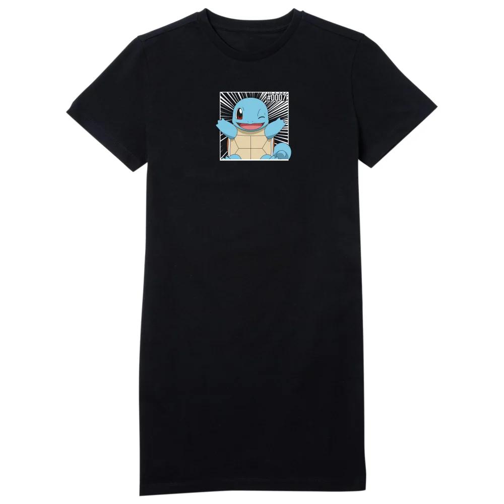 Pokémon Pokédex Schiggy #0007 Frauen T-Shirt Dress - Schwarz - L Bild 1