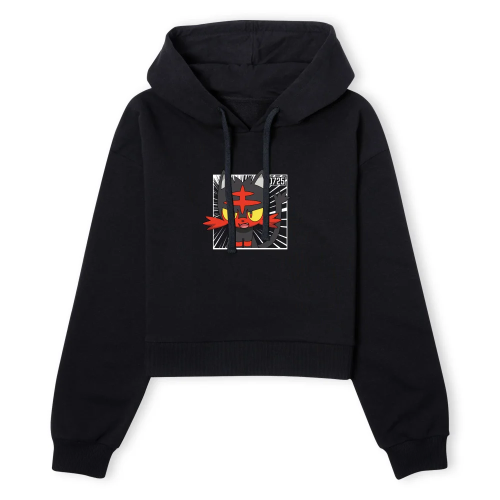 Pokemon Litten Women's Cropped Hoodie - Black - XS Bild 1