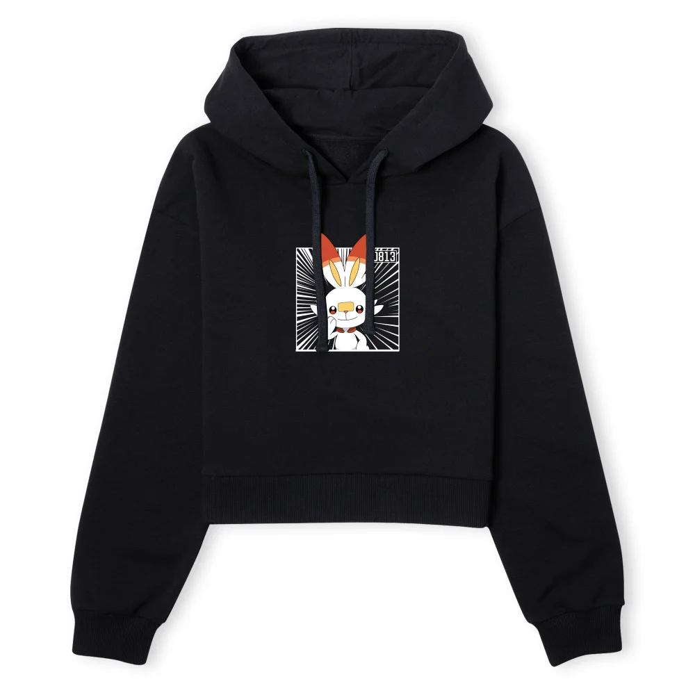 Pokemon Scorbunny Women's Cropped Hoodie - Black - XS Bild 1