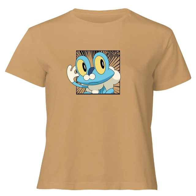 Pokemon Froakie Women's Cropped T-Shirt - Tan