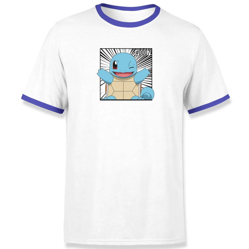 Pokémon Pokédex Schiggy #0007 Ringer T-Shirt - Weiß/Navy - S Bild 1