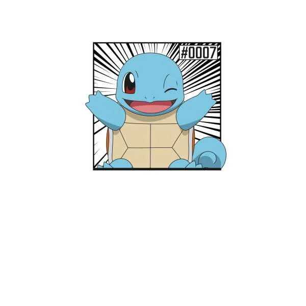 Pokémon Pokédex Schiggy #0007 Ringer T-Shirt - Weiß/Navy