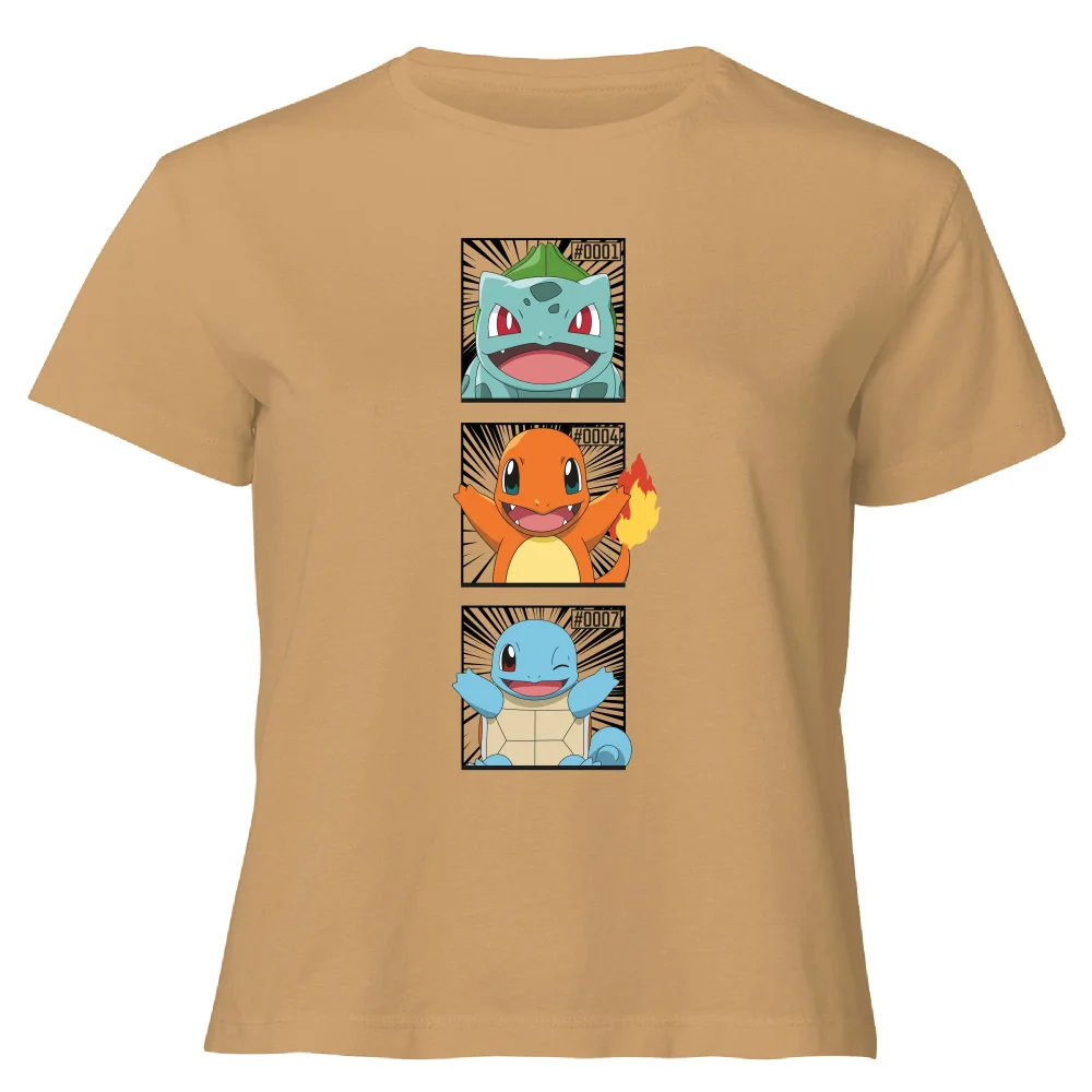 Pokemon Generation 1 Starters Women's Cropped T-Shirt - Tan - XL Bild 1