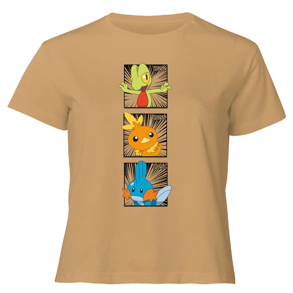 Pokemon Generation 3 Starters Women's Cropped T-Shirt - Tan - XL Bild 1