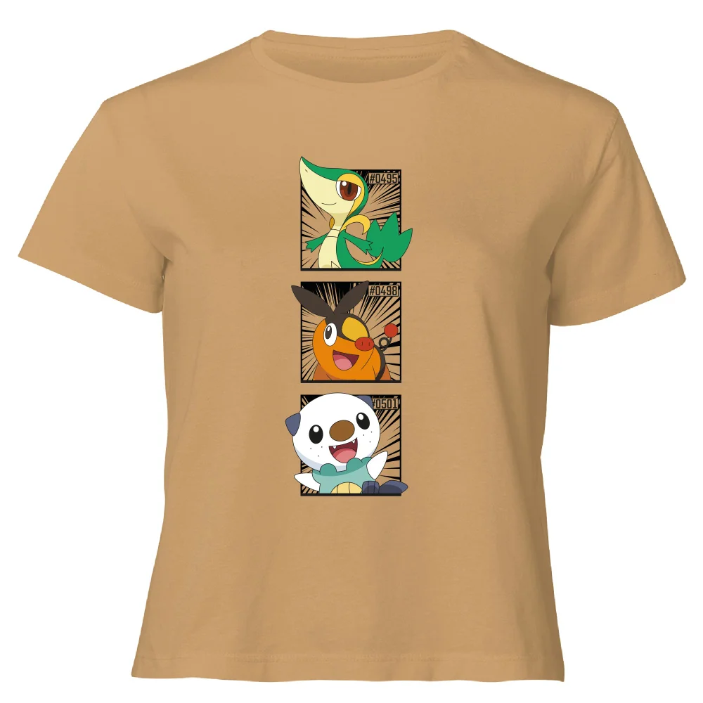 Pokemon Generation 5 Starters Women's Cropped T-Shirt - Tan - XL Bild 1