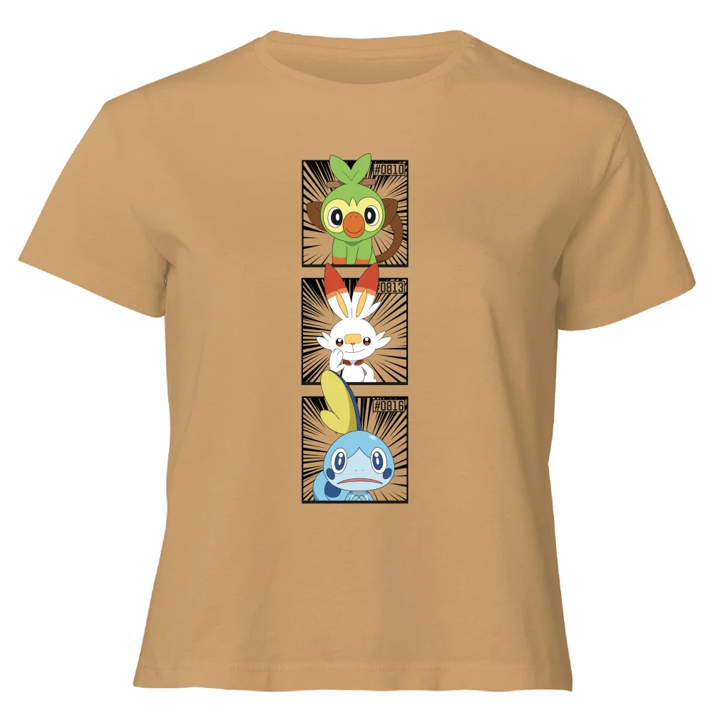 Pokemon Generation 8 Starters Women's Cropped T-Shirt - Tan - XL Bild 1