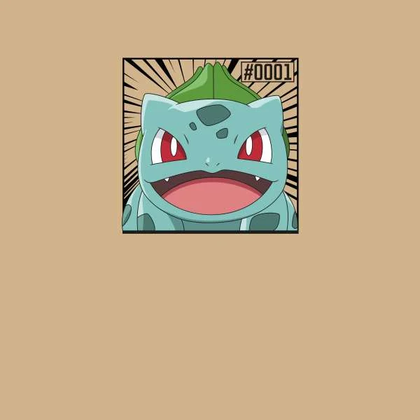 Pokémon Pokédex Bisasam #0001 T-Shirt - Tan