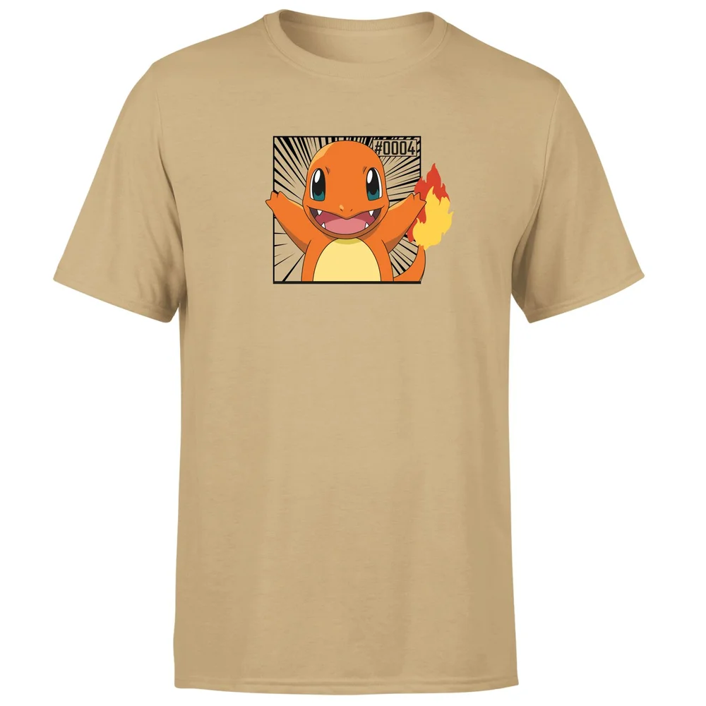 Pokémon Pokédex Glumanda #0004 T-Shirt - Tan - S Bild 1