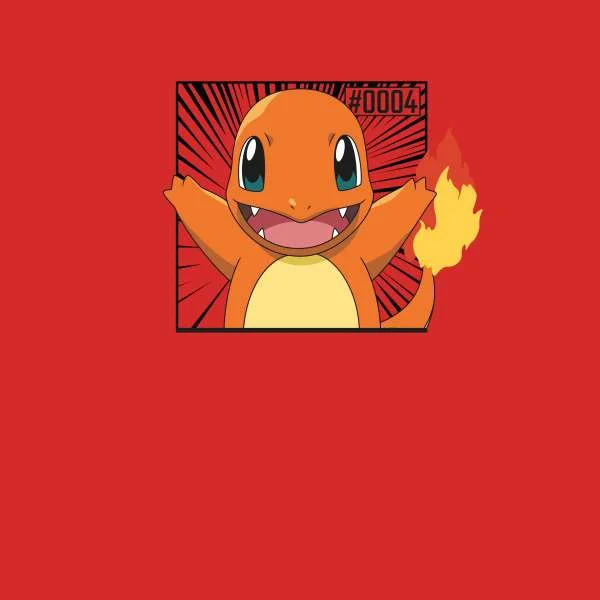 Pokémon Pokédex Glumanda #0004 T-Shirt - Rot