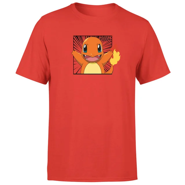 Pokémon Pokédex Glumanda #0004 T-Shirt - Rot