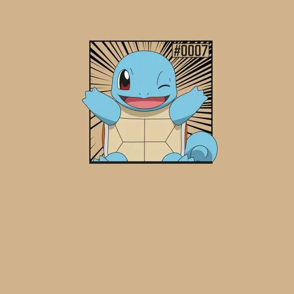 Pokémon Pokédex Schiggy #0007 T-Shirt - Tan