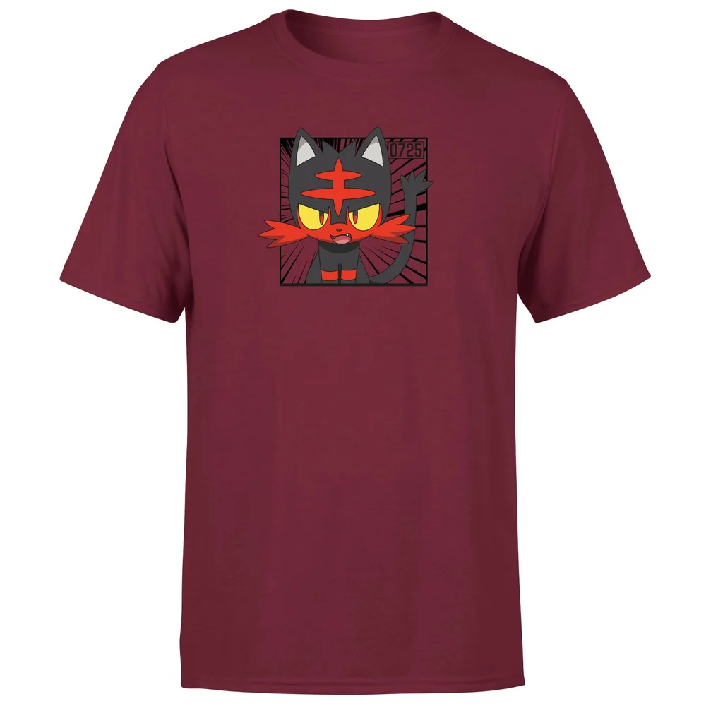Pokemon Litten Men's T-Shirt - Burgundy - S Bild 1